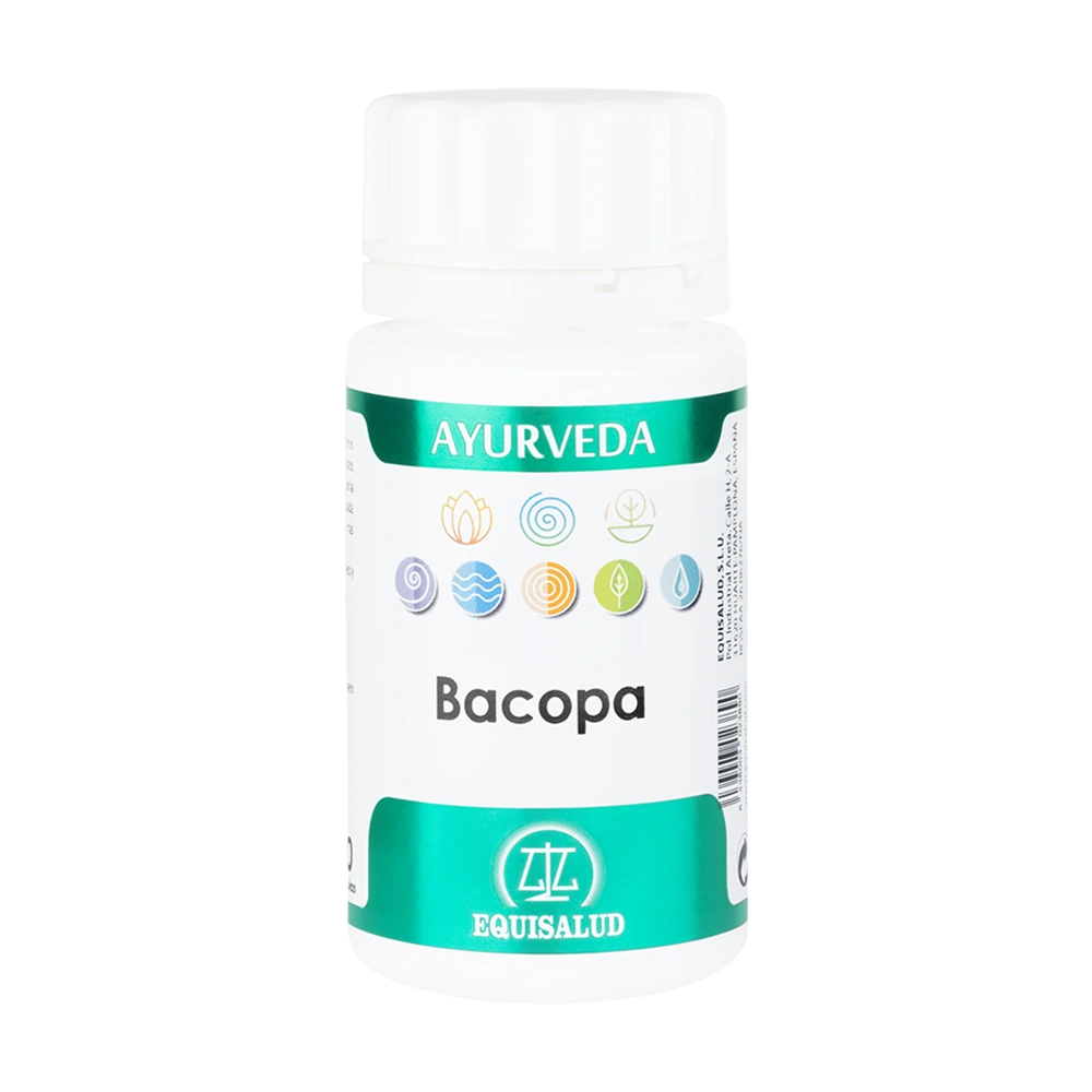 Ayurveda Bacopa bote de 50 cápsulas de la línea Ayurveda, producto de Laboratorios Equisalud