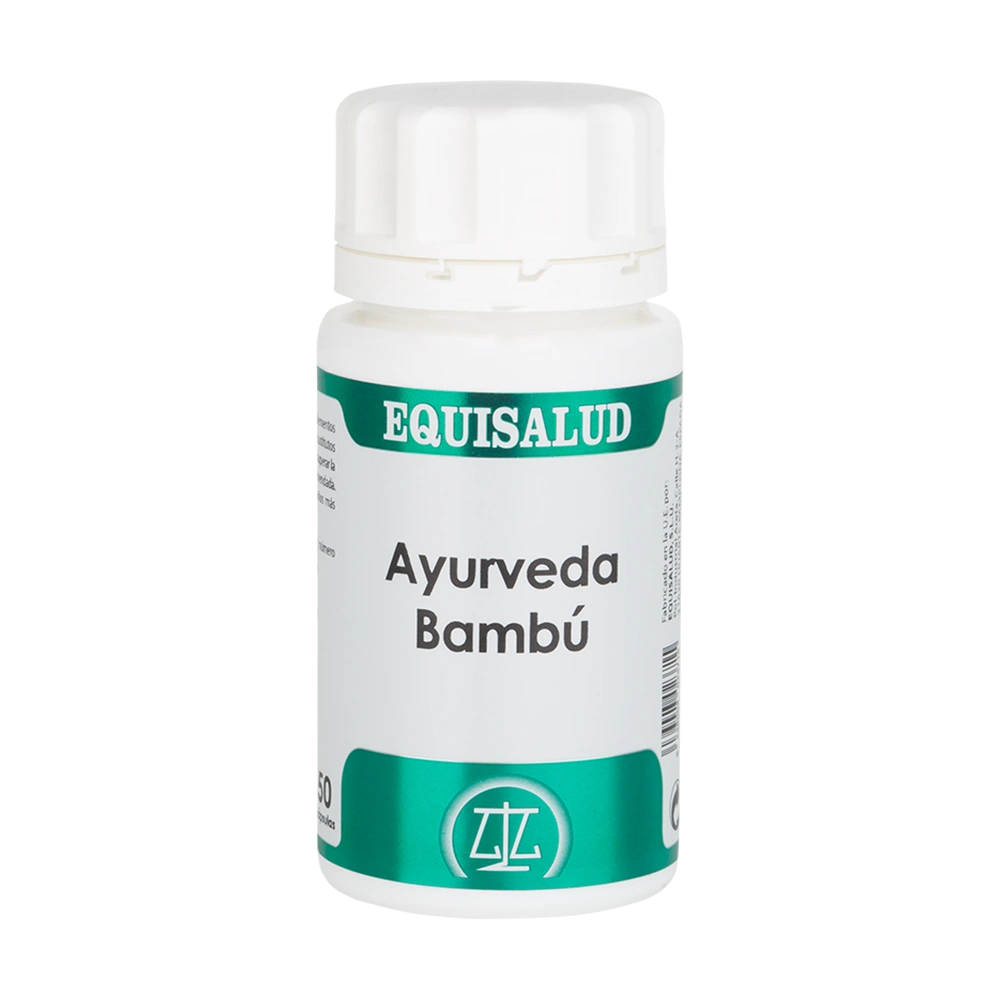 Ayurveda Bambú bote de 50 cápsulas de la línea Ayurveda, producto de Laboratorios Equisalud