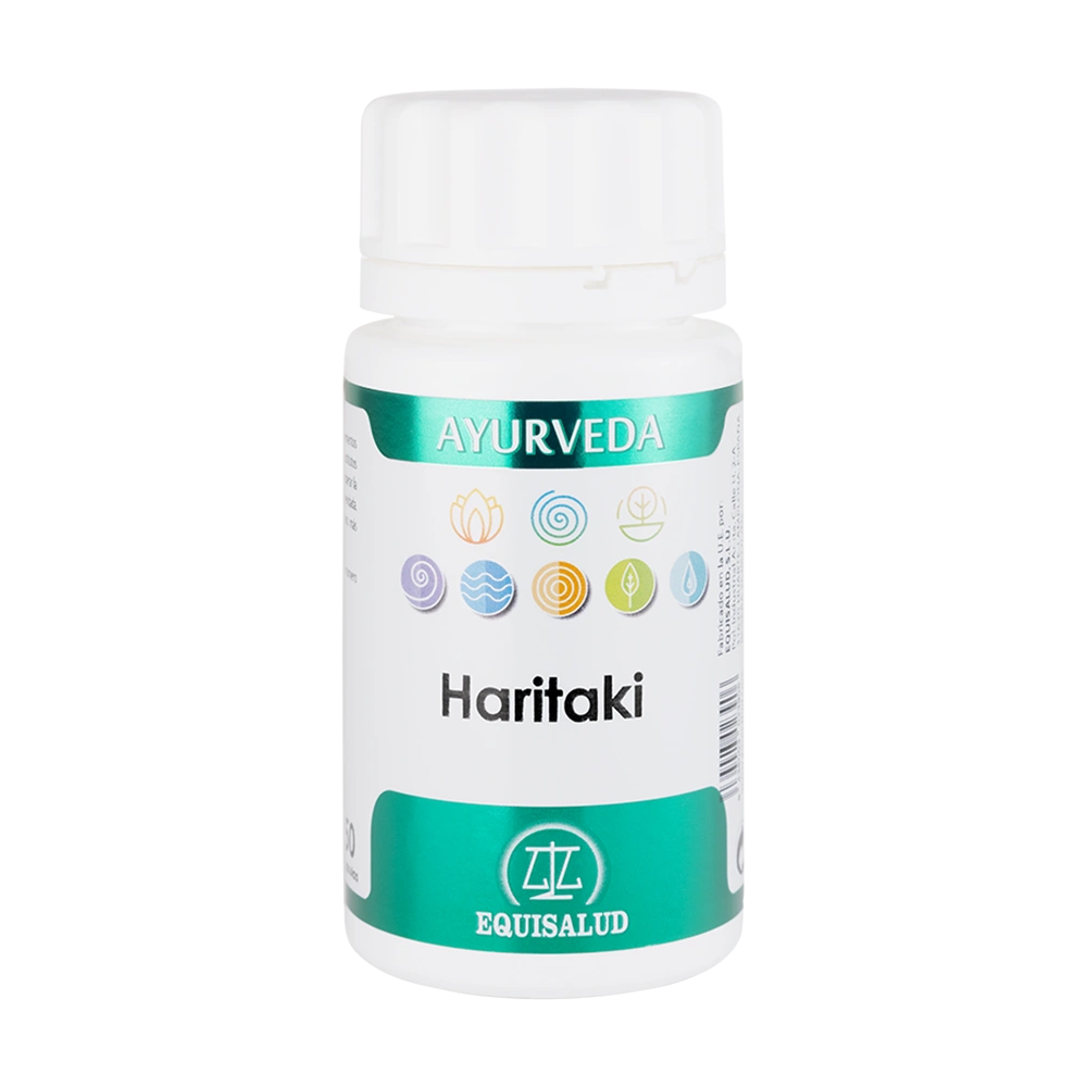 Ayurveda Haritaki bote de 50 cápsulas de la línea Ayurveda, producto de Laboratorios Equisalud