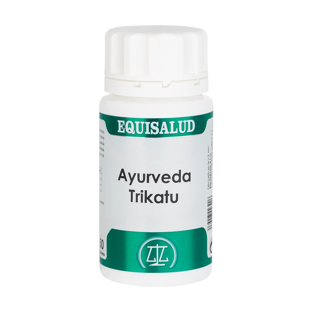 Ayurveda Trikatu bote de 50 cápsulas de la línea Ayurveda, producto de Laboratorios Equisalud