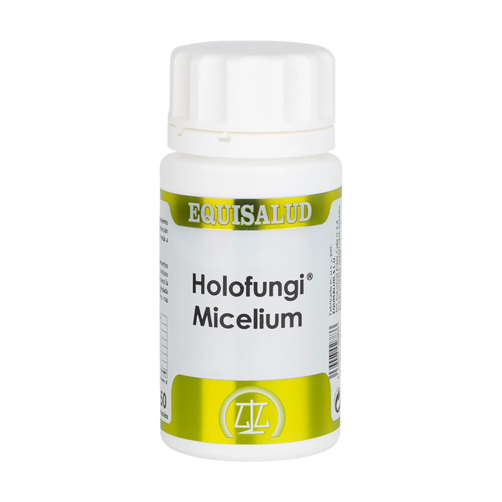 Holofungi Micelium bote de 50 cápsulas de la línea Holofungi, producto de Laboratorios Equisalud