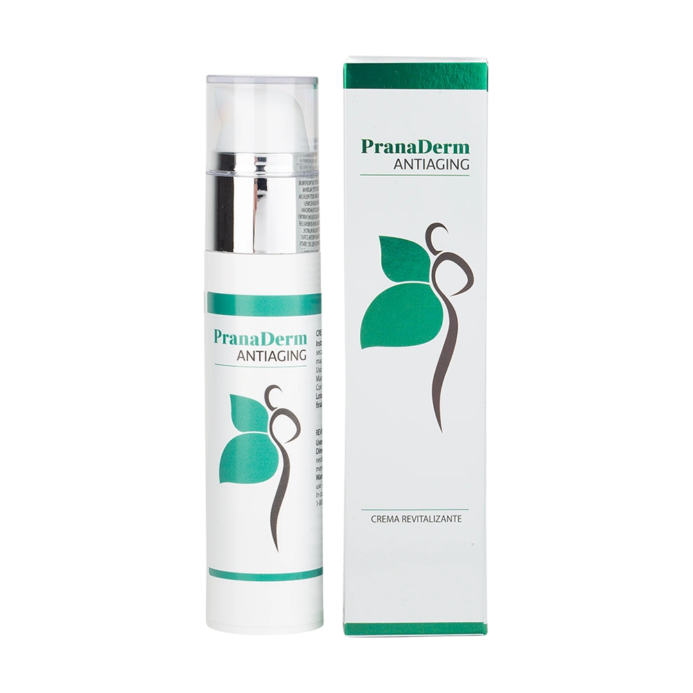 Pranaderm Antiaging envase de 50 mililitros de la línea Pranaderm, producto de Laboratorios Equisalud