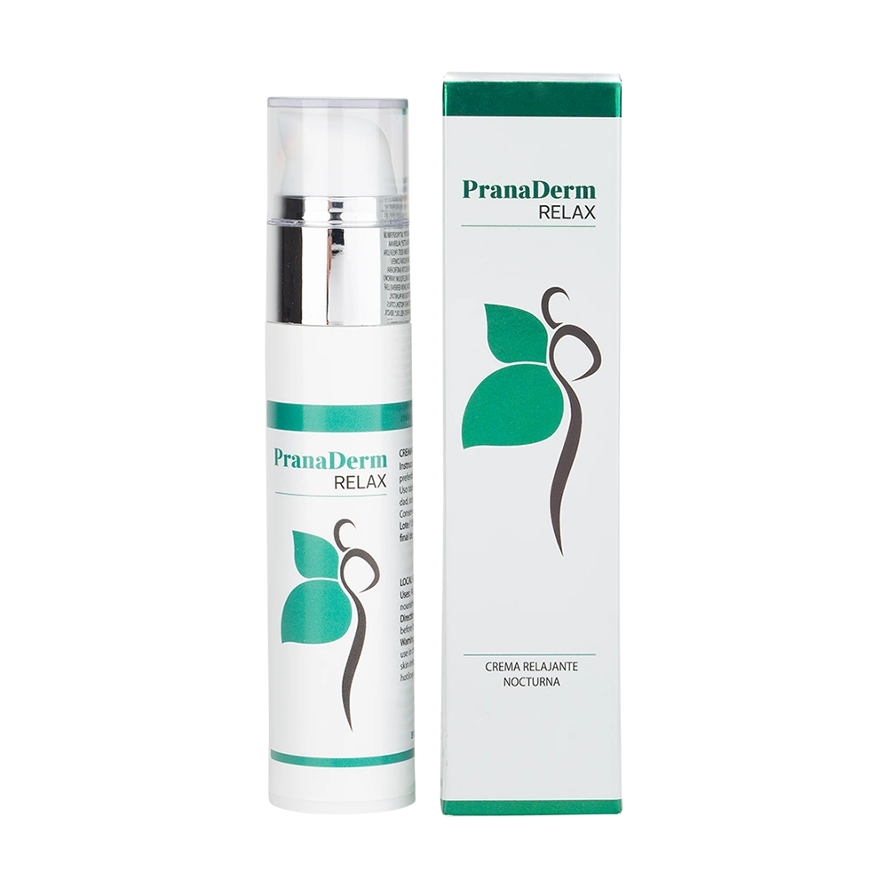 Pranaderm Relax envase de 50 mililitros de la línea Pranaderm, producto de Laboratorios Equisalud