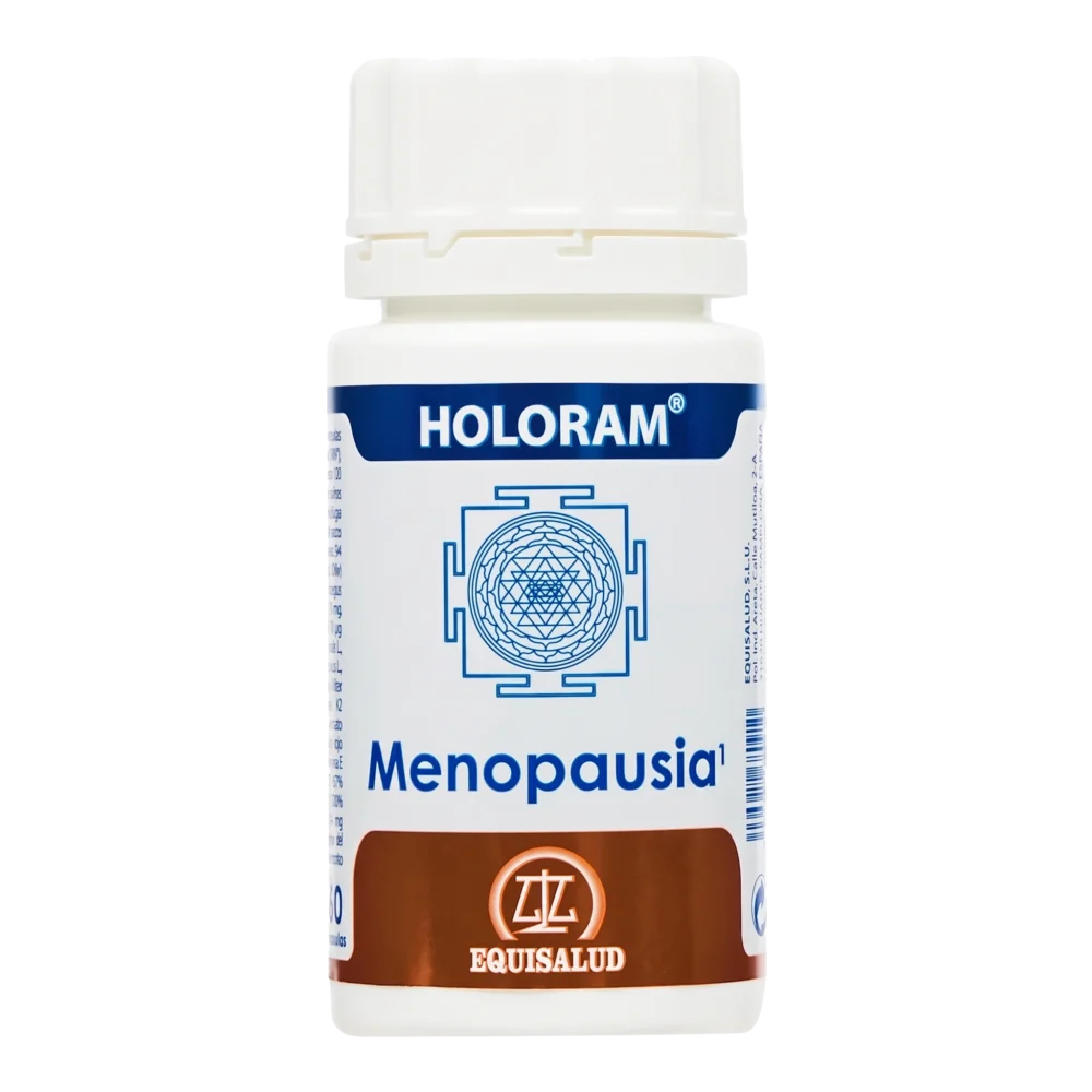 Holoram Menopausia, bote de 60 cápsulas de la línea Holoram, producto de Laboratorios Equisalud