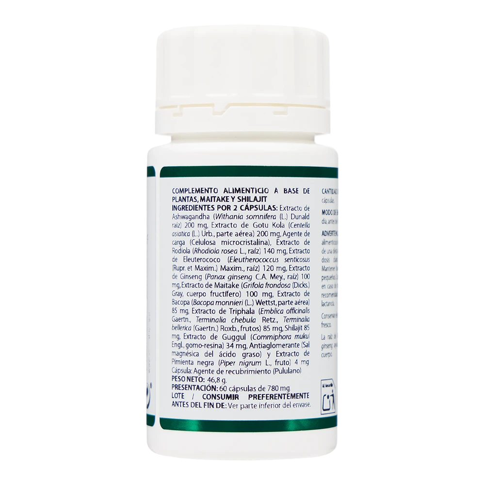Ingredientes de Ayurveda Vitalidad, bote de 60 cápsulas de la línea Ayurveda, producto de Laboratorios Equisalud Ingredientes de Ayurveda Vitalidad, bote de 60 cápsulas de la línea Ayurveda, producto de Laboratorios Equisalud