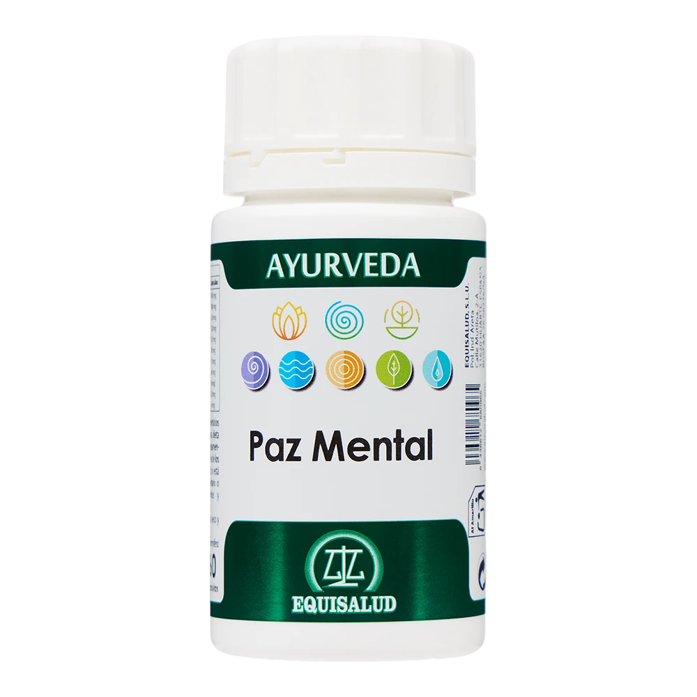 Ayurveda Paz Mental, bote de 60 cápsulas de la línea Ayurveda, producto de Laboratorios Equisalud